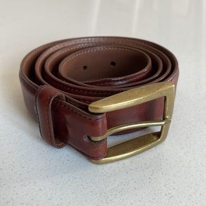 Allen Edmonds leather dress-casual belt with metal buckle